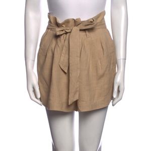 Frame High Rise Belted Linen Short- NWT (beige not white)